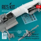 ResKit Models A-7E Corsair II air intakes, wheel bays, landing gears, wheels for Hasegawa kit (3D Printed) 1:48 (RSU48-0316)