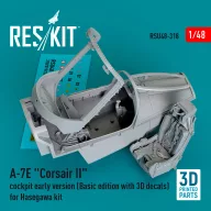   ResKit Models A-7E Corsair II cockpit early version (Basic edition with 3D decals) for Hasegawa kit (3D Printed) 1:48 (RSU48-0318)