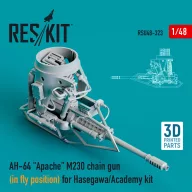   ResKit Models AH-64 Apache M230 chain gun (in fly position) for Hasegawa/Academy kit (3D Printed) 1:48 (RSU48-0323)