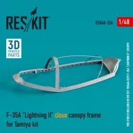   ResKit Models F-35A Lightning II close canopy frame for Tamiya kit (3D Printed) 1:48 (RSU48-0326)