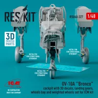   ResKit Models OV-10A Bronco cockpit, landing gears, wheels bay and weighted wheels set for ICM kit (3D Printed) 1:48 (RSU48-0327)