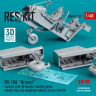   ResKit Models OV-10A Bronco cockpit, landing gears, wheels bay and weighted wheels set for ICM kit (3D Printed) 1:48 (RSU48-0327)