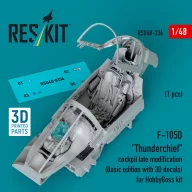   ResKit Models F-105D Thunderchief cockpit late modification (Basic edition with 3D decals) for HobbyBoss kit (3D Printed) 1:48 (RSU48-0336)