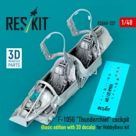   ResKit Models F-105G Thunderchief cockpit (Basic edition with 3D decals) for HobbyBoss kit (3D Printed) 1:48 (RSU48-0337)