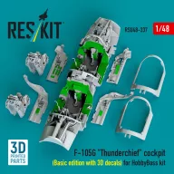   ResKit Models F-105G Thunderchief cockpit (Basic edition with 3D decals) for HobbyBoss kit (3D Printed) 1:48 (RSU48-0337)