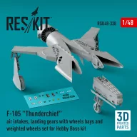   ResKit Models F-105 Thunderchief air intakes, landing gears with wheels bays and weighted wheels set for Hobby Boss kit (3D Printed) 1:48 (RSU48-0338)