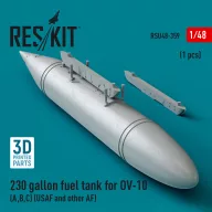   ResKit Models 230 gallon centerline fuel tank for OV-10 (A,B,C) (USAF and other AF) (1 pcs) (3D Printed) 1:48 (RSU48-0359)