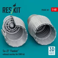  ResKit Models Su-27 Flanker exhaust nozzles for GWH kit (3D Printed) 1:48 (RSU48-0361)