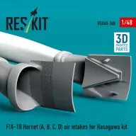   ResKit Models F/A-18 Hornet (A, B, C, D) air intakes for Hasegawa kit (3D Printed) 1:48 (RSU48-0368)