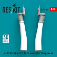   ResKit Models F/A-18 Hornet (A, B, C, D) air intakes for Hasegawa kit (3D Printed) 1:48 (RSU48-0368)