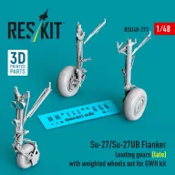   ResKit Models Su-27/Su-27UB Flanker landing gears (late) with weighted wheels set for GWH kit (3D Printed) 1:48 (RSU48-0373)