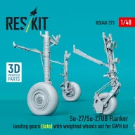   ResKit Models Su-27/Su-27UB Flanker landing gears (late) with weighted wheels set for GWH kit (3D Printed) 1:48 (RSU48-0373)