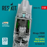   ResKit Models Mirage 2000B cockpit (Basic edition with 3D decals) for Kinetic kit (3D Printed) 1:48 (RSU48-0374)
