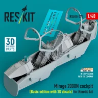   ResKit Models Mirage 2000N cockpit (Basic edition with 3D decals) for Kinetic kit (3D Printed) 1:48 (RSU48-0375)