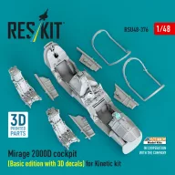   ResKit Models Mirage 2000D cockpit (Basic edition with 3D decals) for Kinetic kit (3D Printed) 1:48 (RSU48-0376)