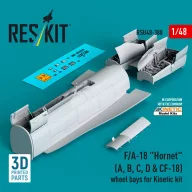   ResKit Models F/A-18 Hornet (A, B, C, D & CF-18) wheel bays for Kinetic kit (3D printed) 1:48 (RSU48-0388)