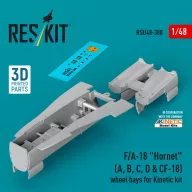   ResKit Models F/A-18 Hornet (A, B, C, D & CF-18) wheel bays for Kinetic kit (3D printed) 1:48 (RSU48-0388)