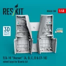 ResKit Models F/A-18 Hornet (A, B, C, D & CF-18) wheel bays for Kinetic kit (3D printed) 1:48 (RSU48-0388)
