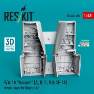   ResKit Models F/A-18 Hornet (A, B, C, D & CF-18) wheel bays for Kinetic kit (3D printed) 1:48 (RSU48-0388)
