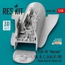 ResKit Models F/A-18 Hornet (A, B, C, D & CF-18) wheel bays for Kinetic kit (3D printed) 1:48 (RSU48-0388)