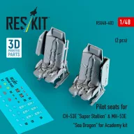   ResKit Models Pilot seats for CH-53E Super Stallion & MH-53E Sea Dragon for Academy kit (2 pcs) (3D printed) 1:48 (RSU48-0403)
