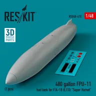   ResKit Models 480 gallon FPU-11 fuel tank for F/A-18 (E,F,G) Super Hornet (1 pcs) (3D Printed) 1:48 (RSU48-0410)