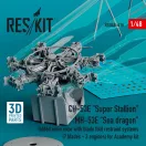 ResKit Models CH-53E Super Stallion, MH-53E Sea dragon folded main rotor with blade fold restraint systems (7 blades - 3 engines) for Academy kit (3D Printed) 1:48 (RSU48-0416)
