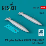   ResKit Models 150 gallon fuel tank AERO 1C USN & USMC (2 pcs) for A-4 Skyhawk (3D Printed) 1:48 (RSU48-0418)