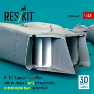   ResKit Models B-1B Lancer nacelles with air intakes & early exhaust nozzles (?losed engine bays) for Revell kit (3D Printed) 1:48 (RSU48-0423)