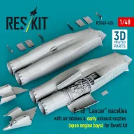   ResKit Models B-1B Lancer nacelles with air intakes & early exhaust nozzles (open engine bay) for Revell kit (3D Printed) 1:48 (RSU48-0424)
