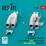   ResKit Models B-1B Lancer nacelles with air intakes & early exhaust nozzles (open engine bay) for Revell kit (3D Printed) 1:48 (RSU48-0424)