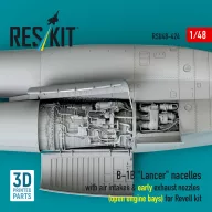   ResKit Models B-1B Lancer nacelles with air intakes & early exhaust nozzles (open engine bay) for Revell kit (3D Printed) 1:48 (RSU48-0424)