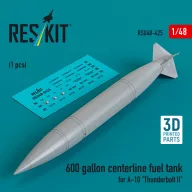   ResKit Models 600 gallon centerline fuel tank for A-10 Thunderbolt II (1 pcs) (3D Printed) 1:48 (RSU48-0425)