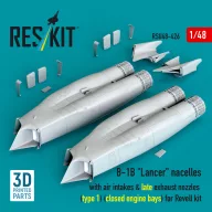   ResKit Models B-1B Lancer nacelles with air intakes & late exhaust nozzles (type 1) (?losed engine bays) for Revell kit (3D Printed) 1:48 (RSU48-0426)