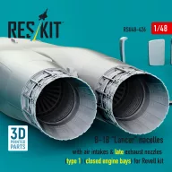   ResKit Models B-1B Lancer nacelles with air intakes & late exhaust nozzles (type 1) (?losed engine bays) for Revell kit (3D Printed) 1:48 (RSU48-0426)