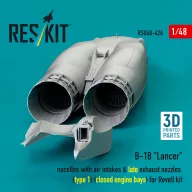   ResKit Models B-1B Lancer nacelles with air intakes & late exhaust nozzles (type 1) (?losed engine bays) for Revell kit (3D Printed) 1:48 (RSU48-0426)