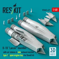   ResKit Models B-1B Lancer nacelles with air intakes & late exhaust nozzles (type 1) (open engine bay) for Revell kit (3D Printed) 1:48 (RSU48-0427)