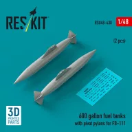   ResKit Models 600 gallon fuel tanks with pivot pylons for FB-111 (2 pcs) (3D Printed) 1:48 (RSU48-0438)