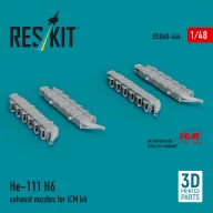   ResKit Models He 111 H-6 exhaust nozzles for ICM kit (3D printed) 1:48 (RSU48-0444)