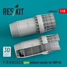 ResKit Models F-15 Eagle/Strike Eagle (A,B,C,D,E early,J) F100-PW-220 open exhaust nozzles for GWH kit (3D Printed) 1:48 (RSU48-0450)