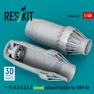   ResKit Models F-15 Eagle/Strike Eagle (A,B,C,D,E early,J) F100-PW-220 closed exhaust nozzles for GWH kit (3D Printed) 1:48 (RSU48-0451)