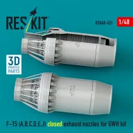   ResKit Models F-15 Eagle/Strike Eagle (A,B,C,D,E early,J) F100-PW-220 closed exhaust nozzles for GWH kit (3D Printed) 1:48 (RSU48-0451)