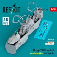   ResKit Models Mirage 2000D cockpit (Detailed edition) for Kinetic kit (3D Printed) 1:48 (RSU48-0461)