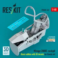   ResKit Models Mirage 2000C cockpit (Basic edition with 3D decals) for Kinetic kit (3D Printed) 1:48 (RSU48-0462)