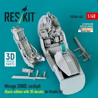   ResKit Models Mirage 2000C cockpit (Basic edition with 3D decals) for Kinetic kit (3D Printed) 1:48 (RSU48-0462)