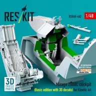   ResKit Models Mirage 2000C cockpit (Basic edition with 3D decals) for Kinetic kit (3D Printed) 1:48 (RSU48-0462)