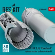   ResKit Models F-4 (B, C, D, N) Phantom II exhaust nozzles for Zoukei-Mura kit (3D Printed) 1:48 (RSU48-0467)