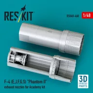   ResKit Models F-4 (E, J, F, G, S) Phantom II exhaust nozzles for Academy kit (3D Printed) 1:48 (RSU48-0468)