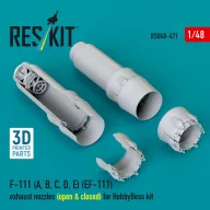   ResKit Models F-111 (A, B, C, D, E) (EF-111) exhaust nozzles (open & closed) for HobbyBoss kit (3D Printed) 1:48 (RSU48-0471)