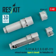   ResKit Models F-111 (A, B, C, D, E) (EF-111) exhaust nozzles (open & closed) for HobbyBoss kit (3D Printed) 1:48 (RSU48-0471)